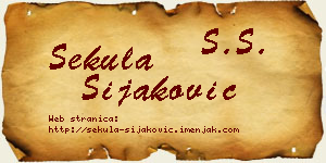 Sekula Šijaković vizit kartica
